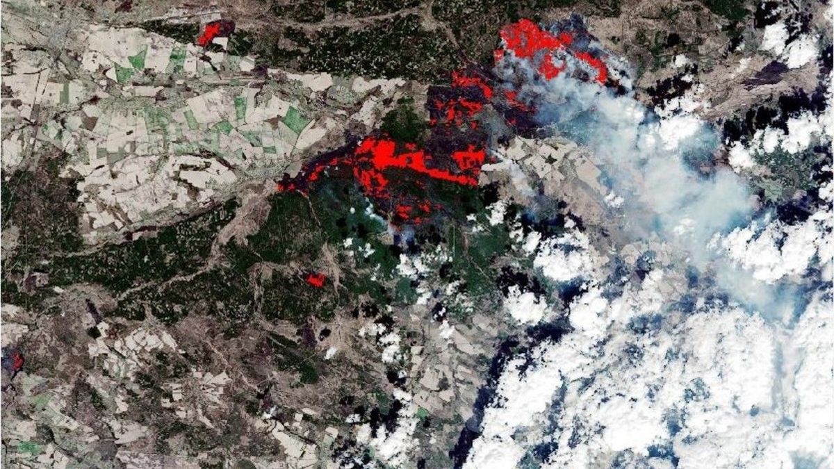 Satellitenbilder aus dem All zeigen erschreckende Auswirkungen der Tschernobyl-Brände