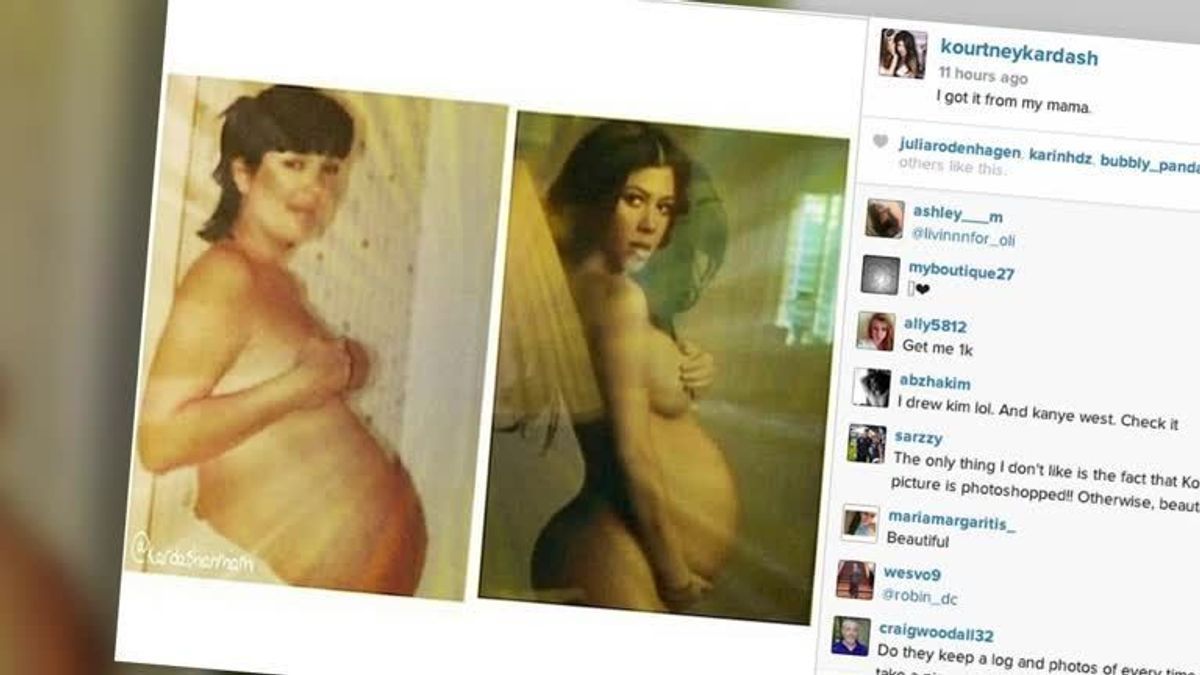 Kourtney Kardashian postet Nacktfoto mit Babybauch