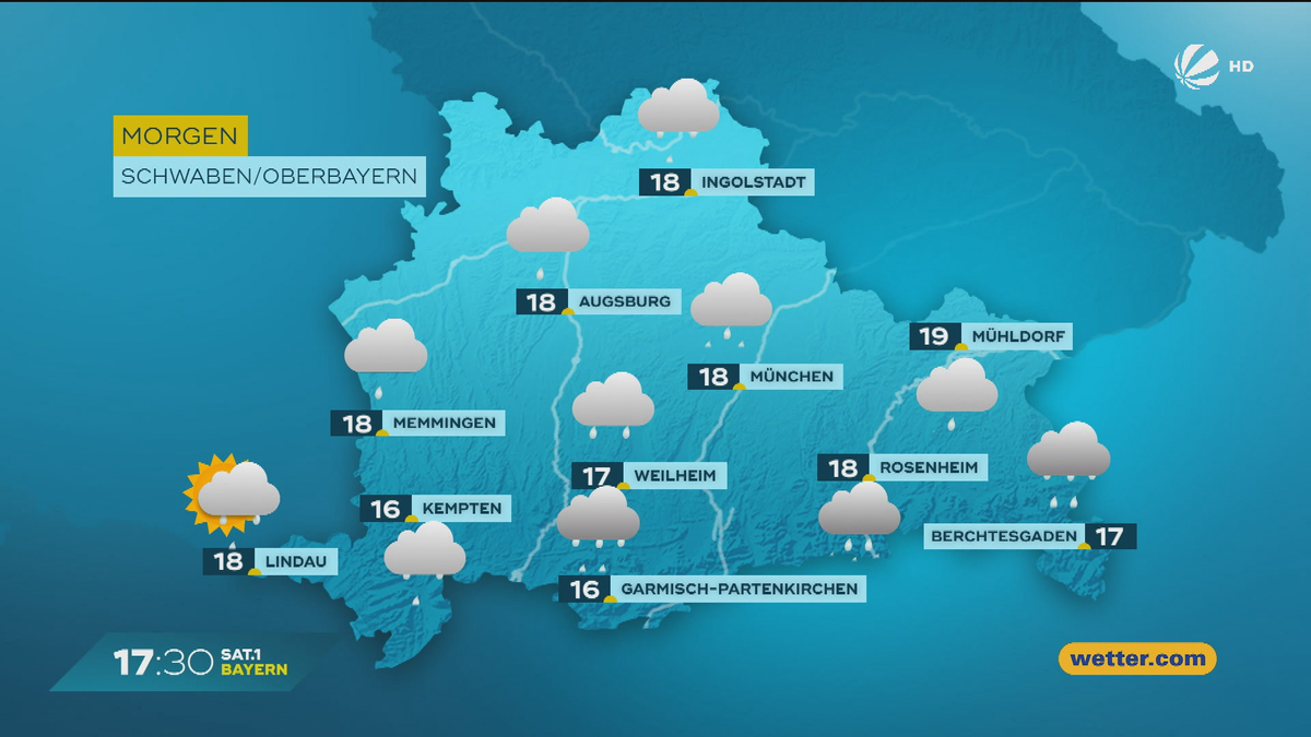 Das Bayern-Wetter vom 01.09.2025: Regnerischer Start in den September