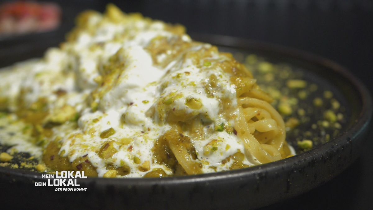 Pasta Pistacchio und Burrata