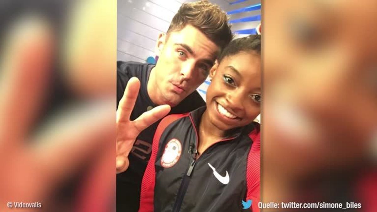 Zac Efron: Süßer Überraschungsbesuch bei Simone Biles