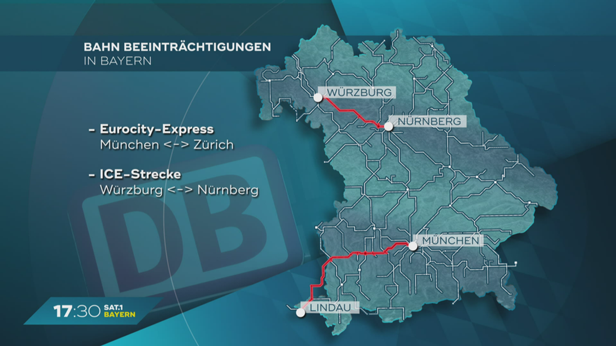 Bahnausfälle in Bayern: Hochwasser schränkt Zugverkehr ein