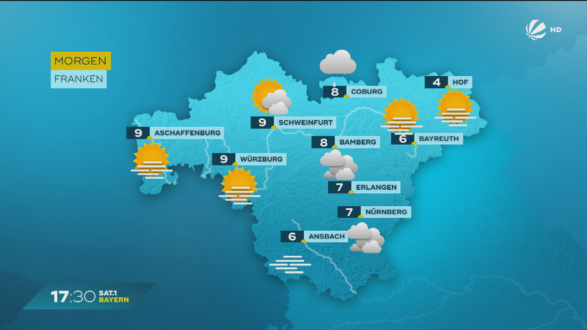 Das Bayern-Wetter vom 11.11.2024: Meist stark bewölkt