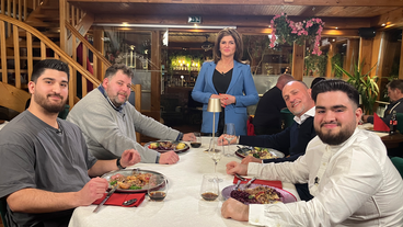 Deutsche und polnische Gerichte im Lokal "Küche Bauernstube"
