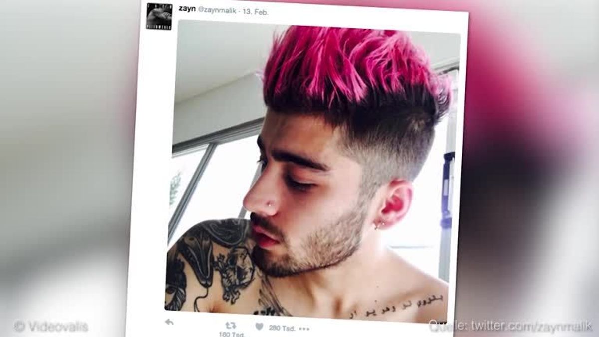 Zayn Malik mit pinken Haarspitzen