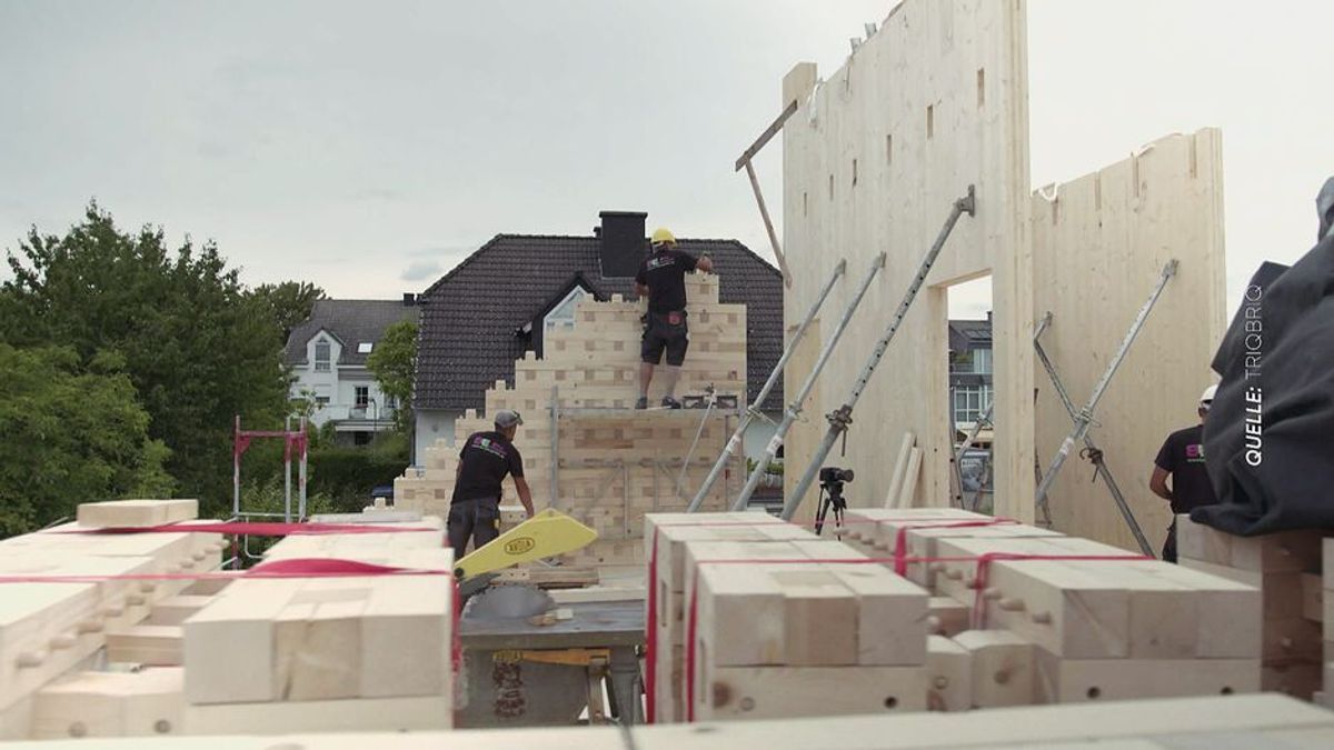 Rohbau in 6 Tagen: Bauklotz-Häuser aus nachhaltigem Holz