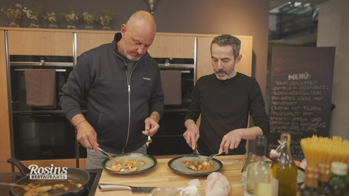 Frank Rosin zeigt's Rosario: Seeteufel mit Tomaten-Blattspinat und Burrata