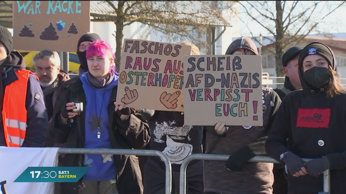 Politischer Aschermittwoch in Osterhofen: AfD feiert sich trotz Demos