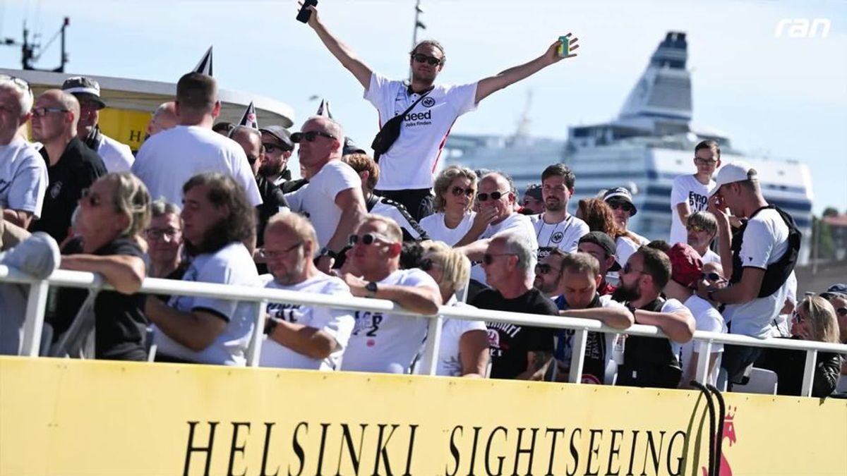 Eintracht-Fans feiern Europa-Party in Helsinki