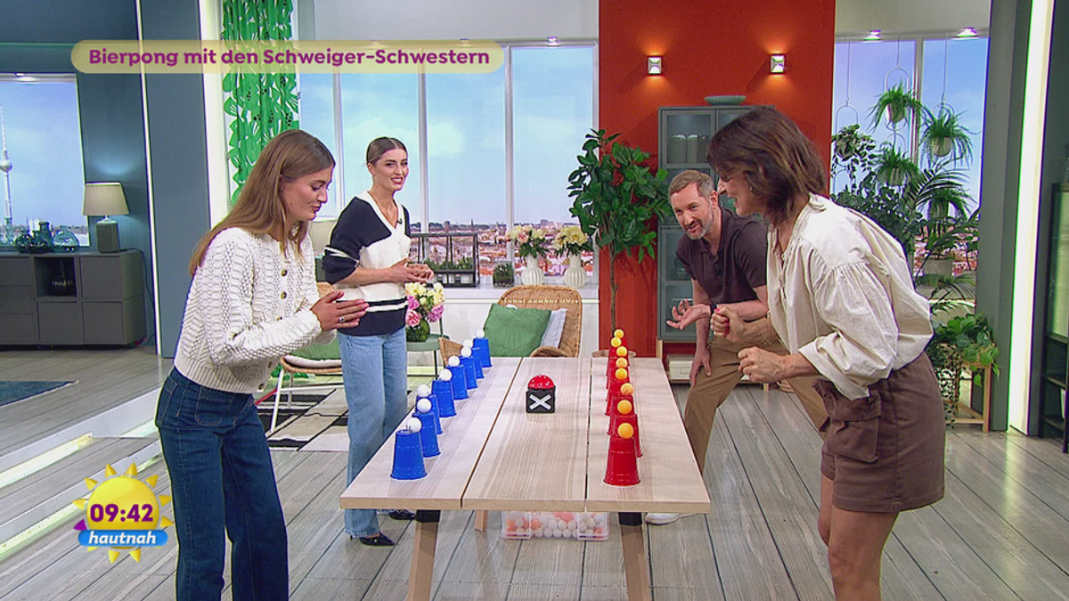 "Bierpong" mit den Schweiger-Schwestern