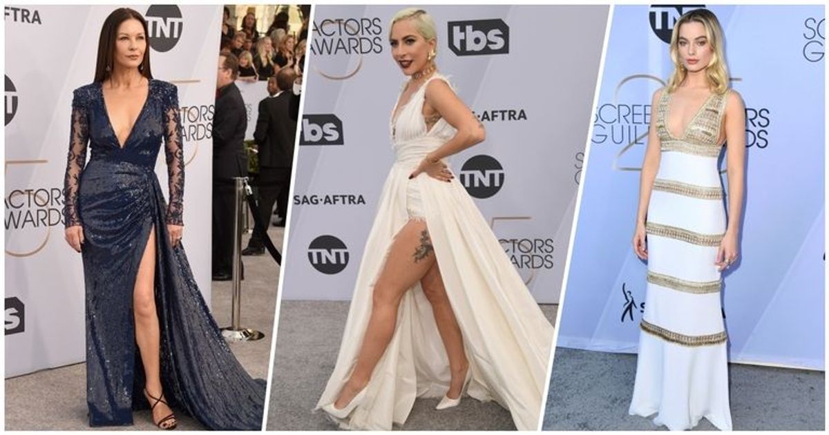 XXL-Dekolleté und extrem hohe Beinschlitze: So sexy waren die "SAG Awards" 2019