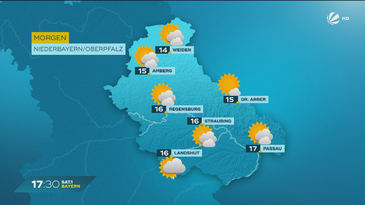 Das Bayern-Wetter vom 17.10.2024: Sonnig, leicht bewölkt