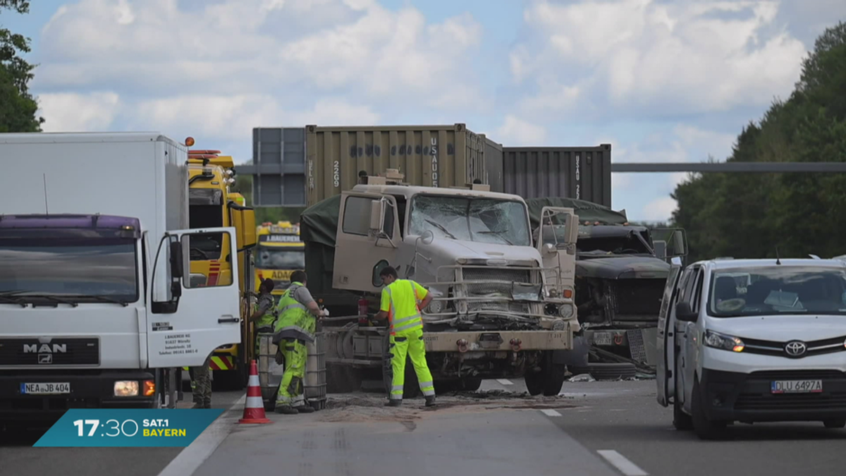 Unfall mit Militärkonvoi: A6 bei Feuchtwangen gesperrt