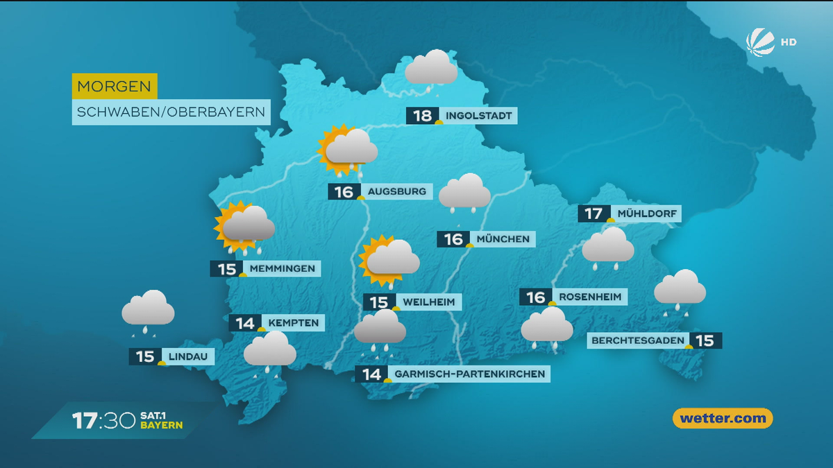 Das Bayern-Wetter vom 07.07.2025: Wolken mit Schauern und Gewittern