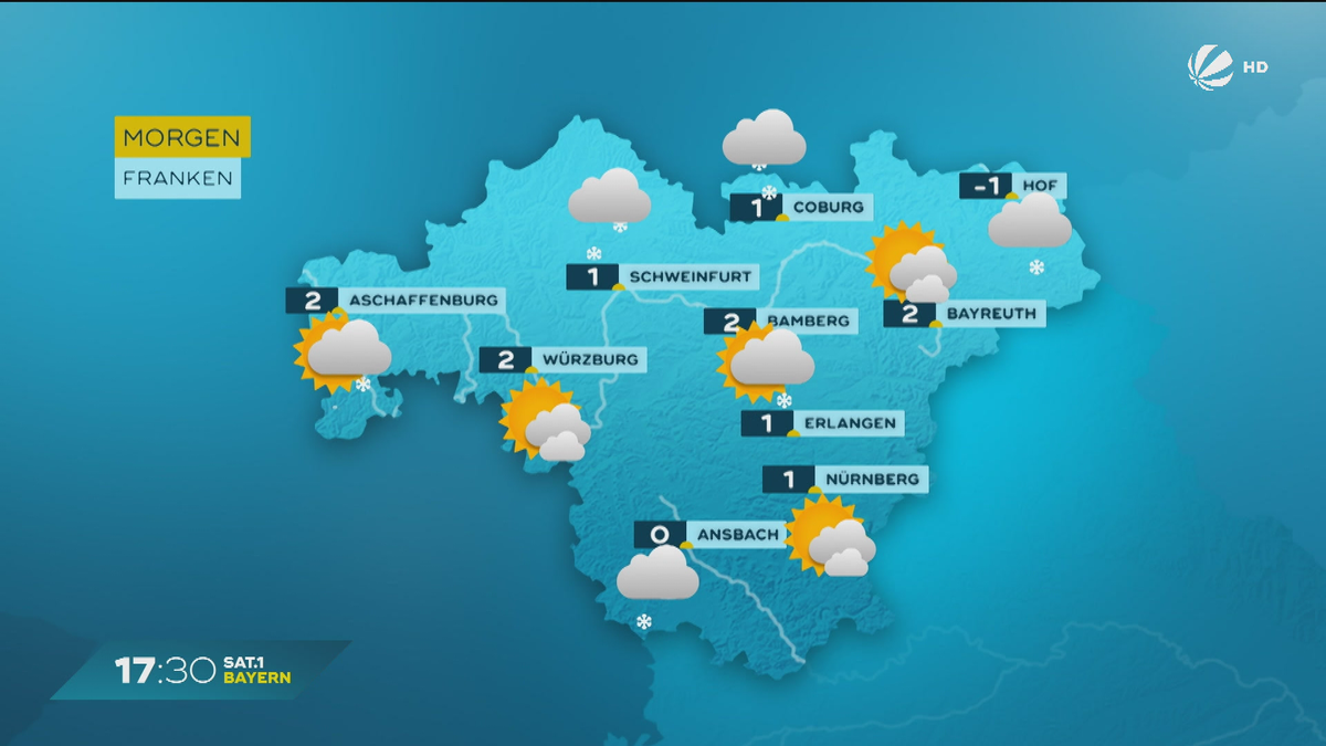 Das Bayern-Wetter am 21.11.2024: Wind und starke Schneeschauer