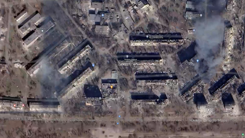 Frühere Metropole Mariupol: Satellitenbilder zeigen verheerende Zerstörung