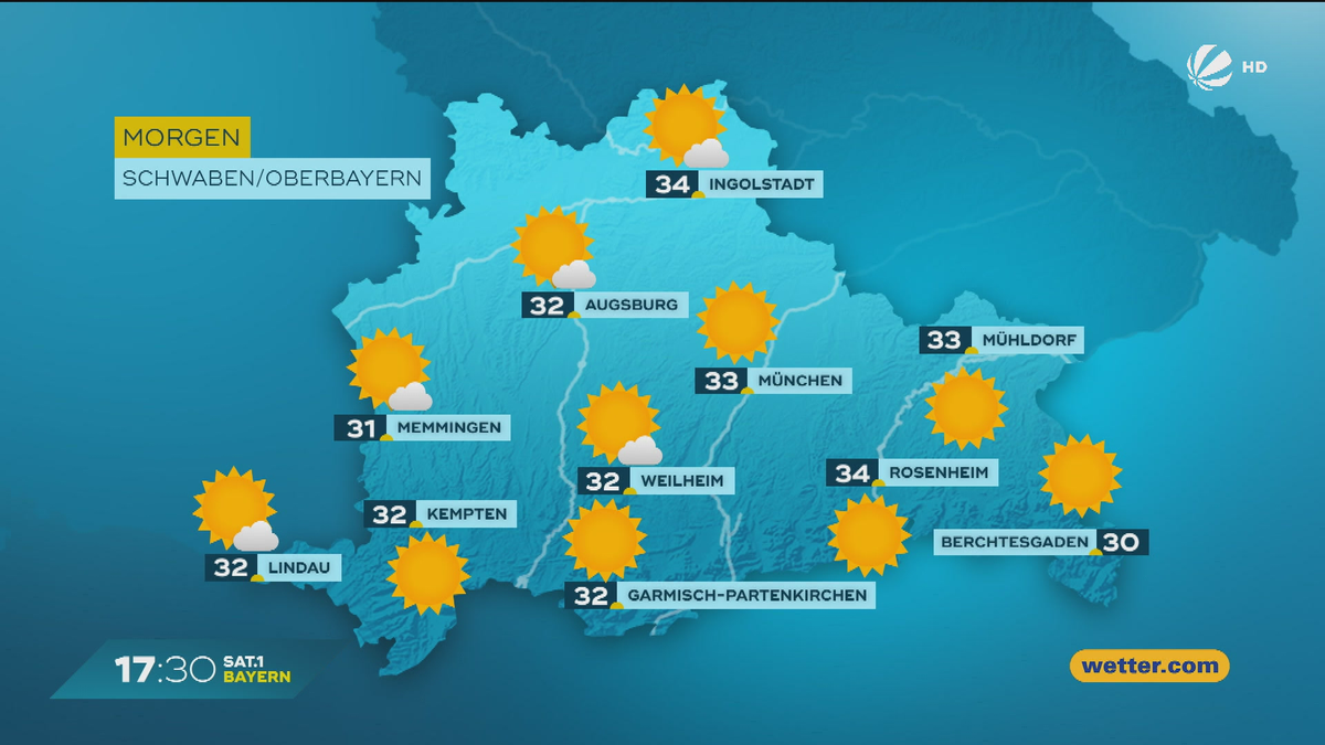 Das Bayern-Wetter vom 24.06.2025: Sonne und sommerliche Temperaturen