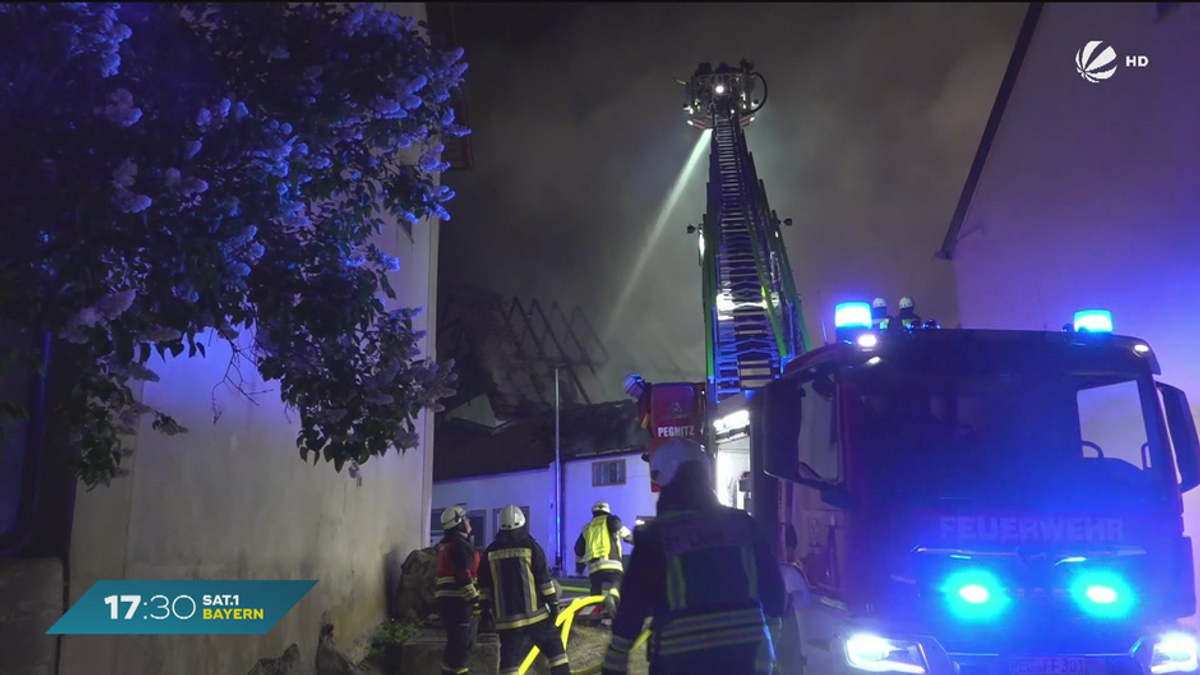 Brand auf Anwesen in Pegnitz: Einsatz von Löschroboter