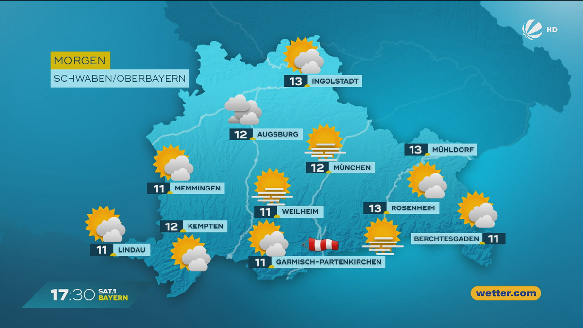 Das Bayern-Wetter vom 15.10.2025: Sonnig oder bewölkt?
