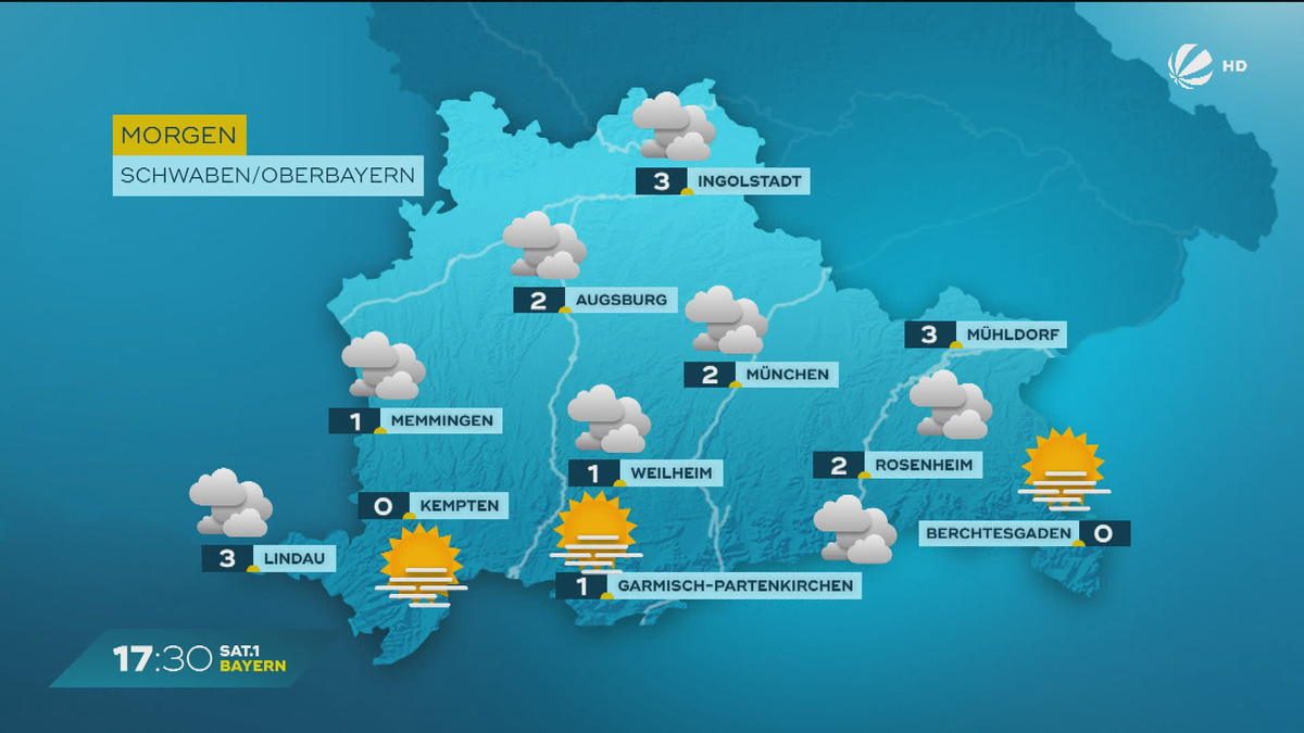 Das Bayern-Wetter vom 10.12.2024: Bedeckter Himmel