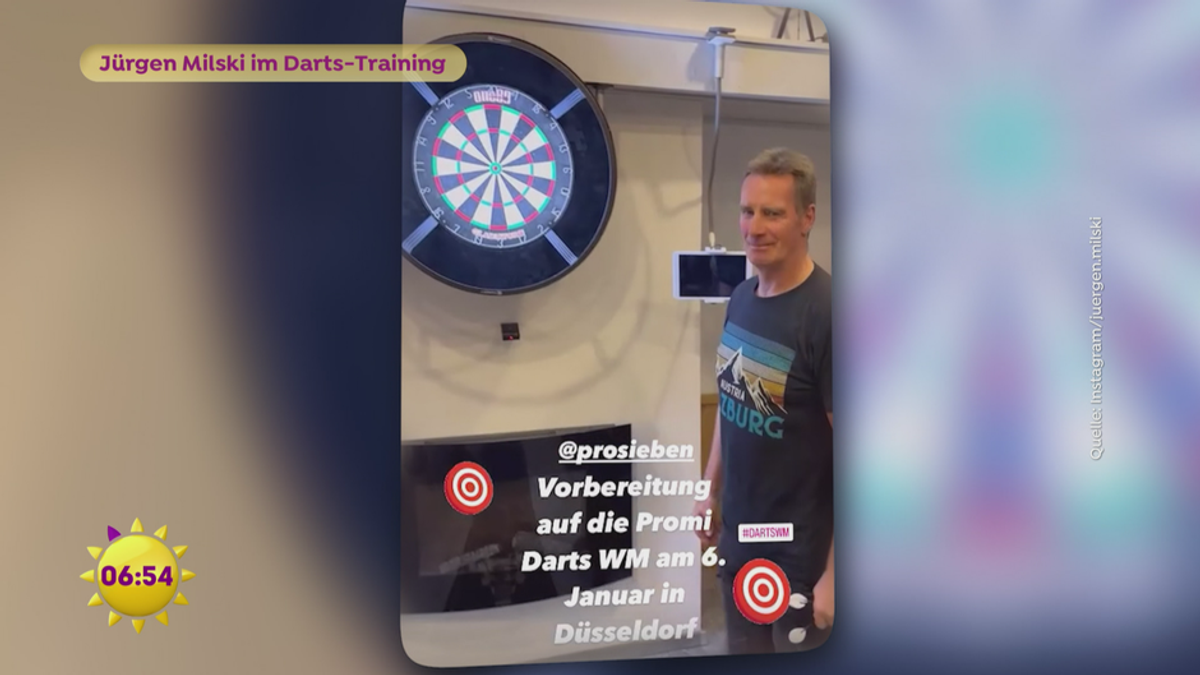 Jürgen Milski im Darts-Training