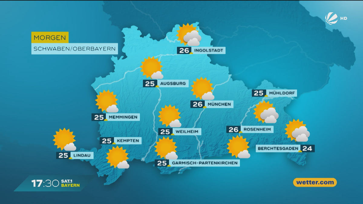 Das Bayern-Wetter vom 17.07.2025: Sonnige Aussichten?
