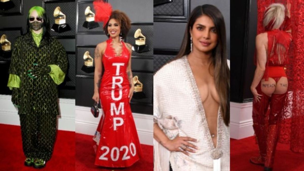 Von Trump-Werbung bis halbnackt: Das waren die ausgefallensten Outfits bei den Grammys 2020