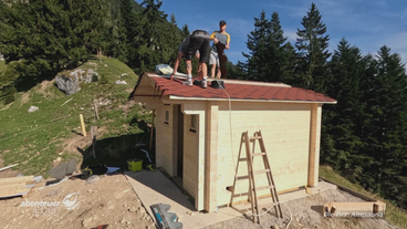 Heißes Saunen am steilen Hang