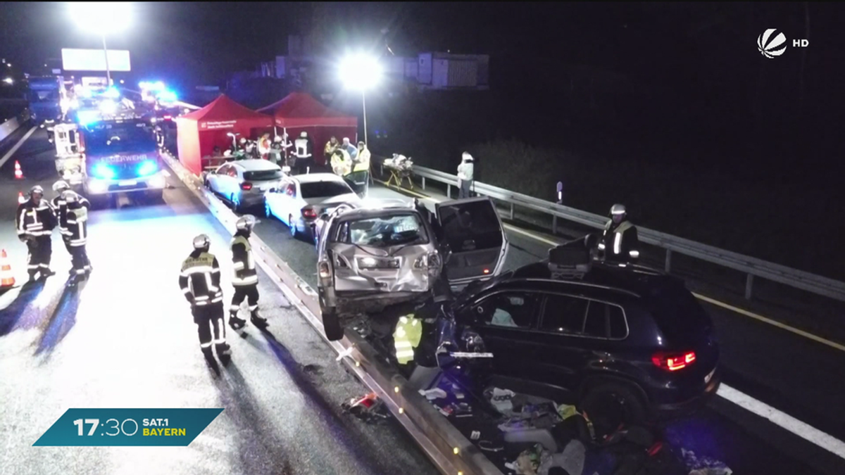 Massenkarambolage auf A3 bei Geiselwind: Fahrzeuge kollidieren in Baustelle