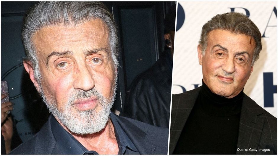 Neuer Look: "Rocky"-Star Sylvester Stallone mit grauen Haaren und Bart