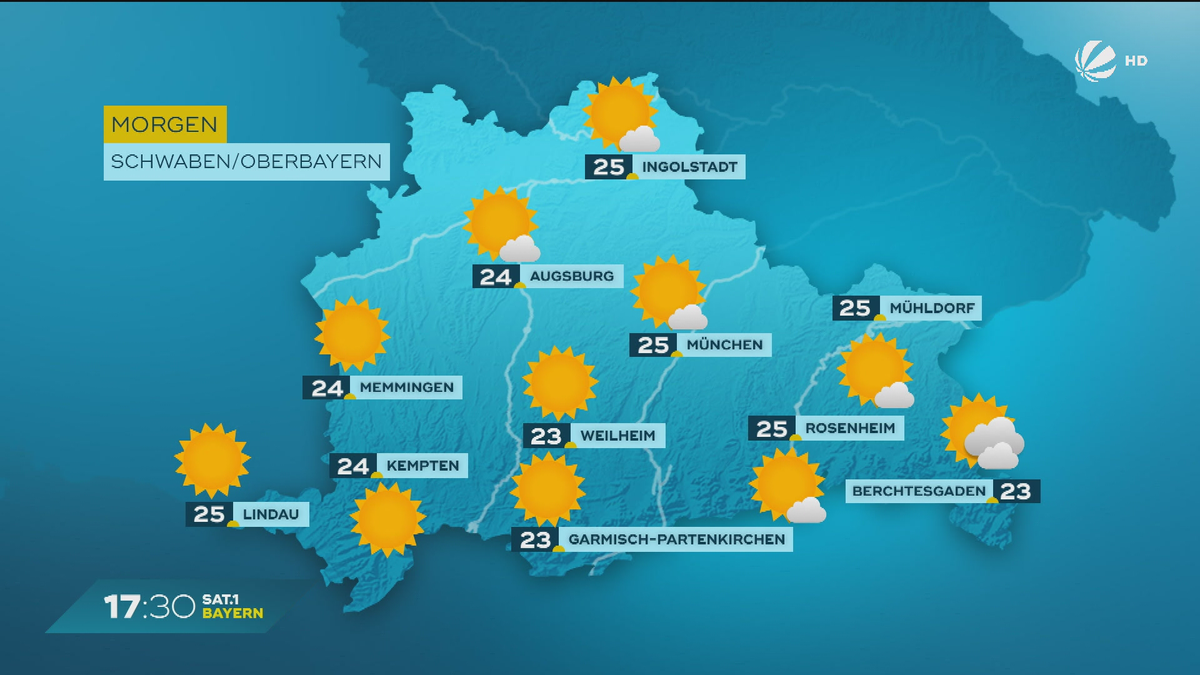 Das Bayern-Wetter vom 16.06.2025: Woche überwiegend trocken und sonnig