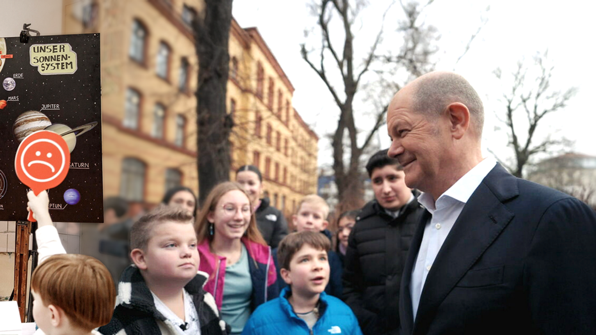 Kinder nehmen Scholz in die Mangel