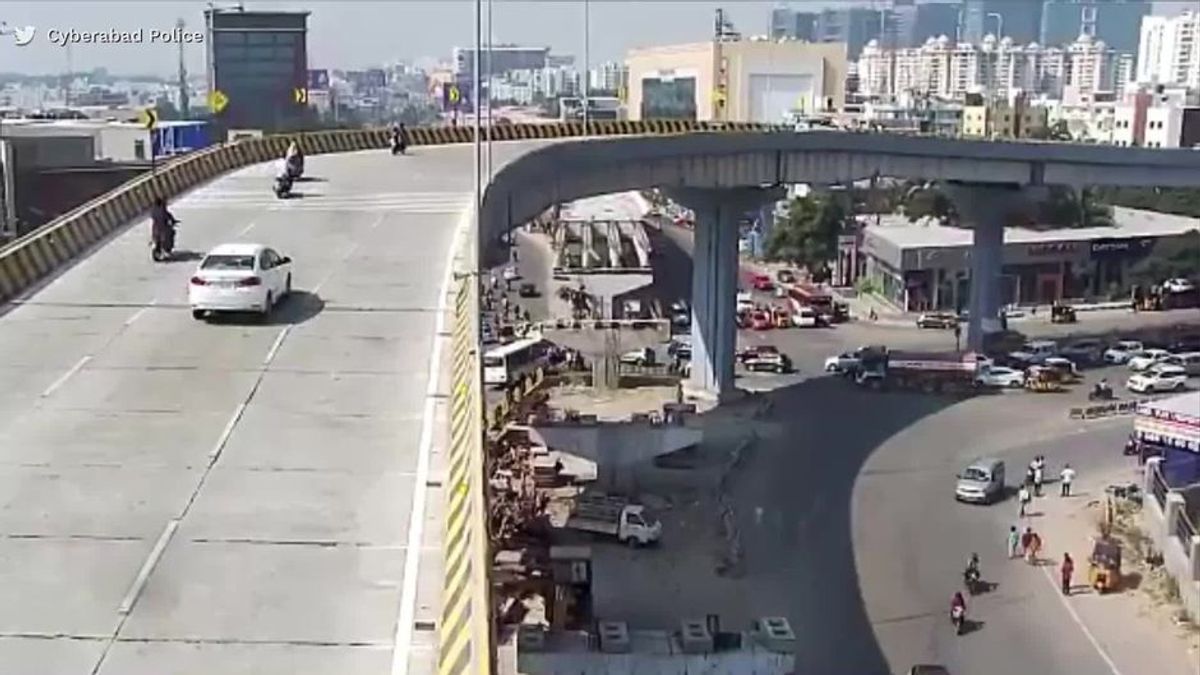 Polizei warnt mit Schockvideo: Auto rast mit 104 km/h von Brücke