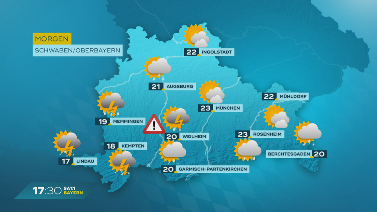Das Bayern-Wetter vom 15.05.2024: Wolken und Regen? 
