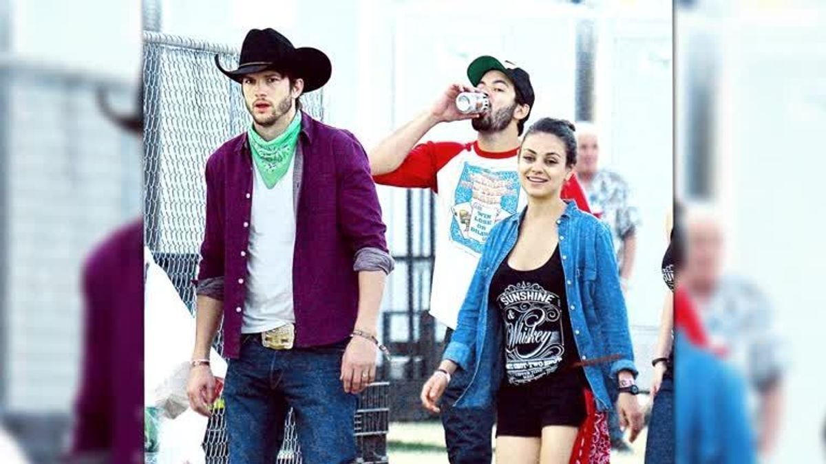Mila Kunis und Ashton Kutcher im Cowboy-Look