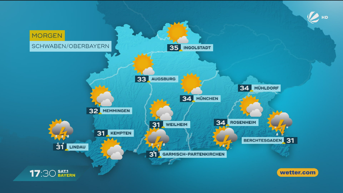 Das Bayern-Wetter vom 13.08.2025: Hitze in Bayern