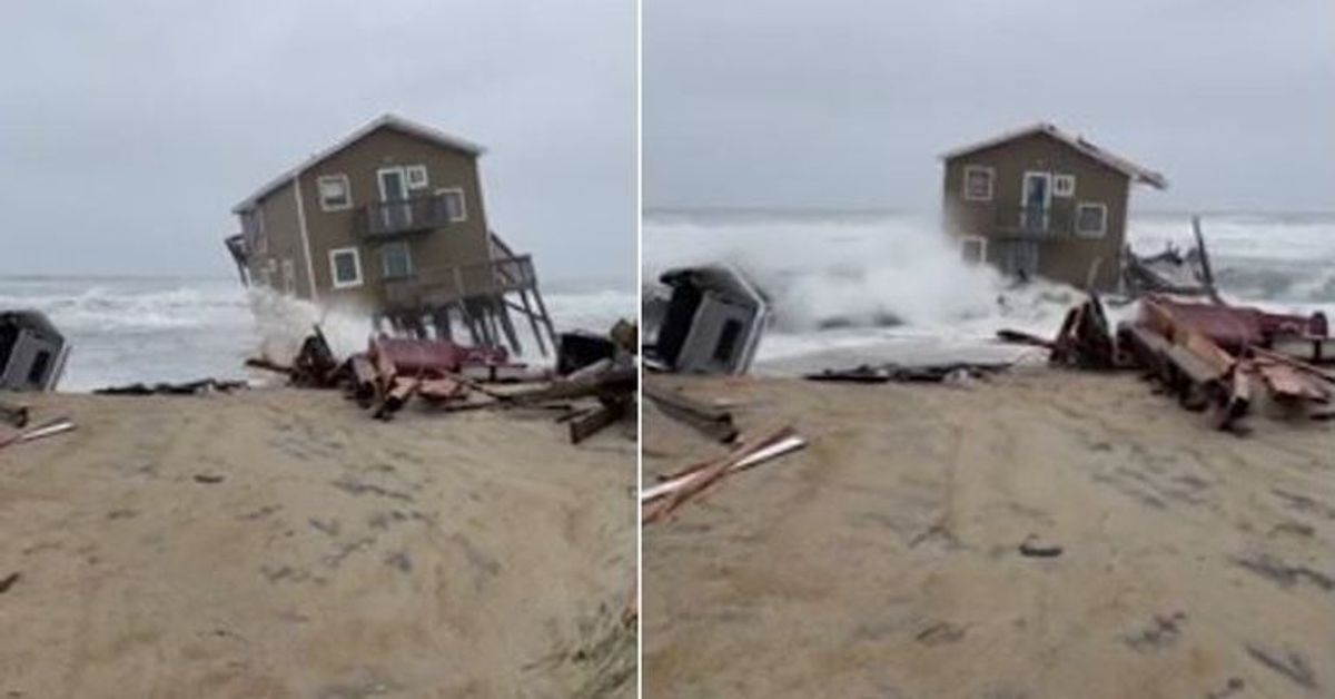 Nach Sturm: 360.000 Dollar Strandhaus wird von Wellen ins Meer gerissen