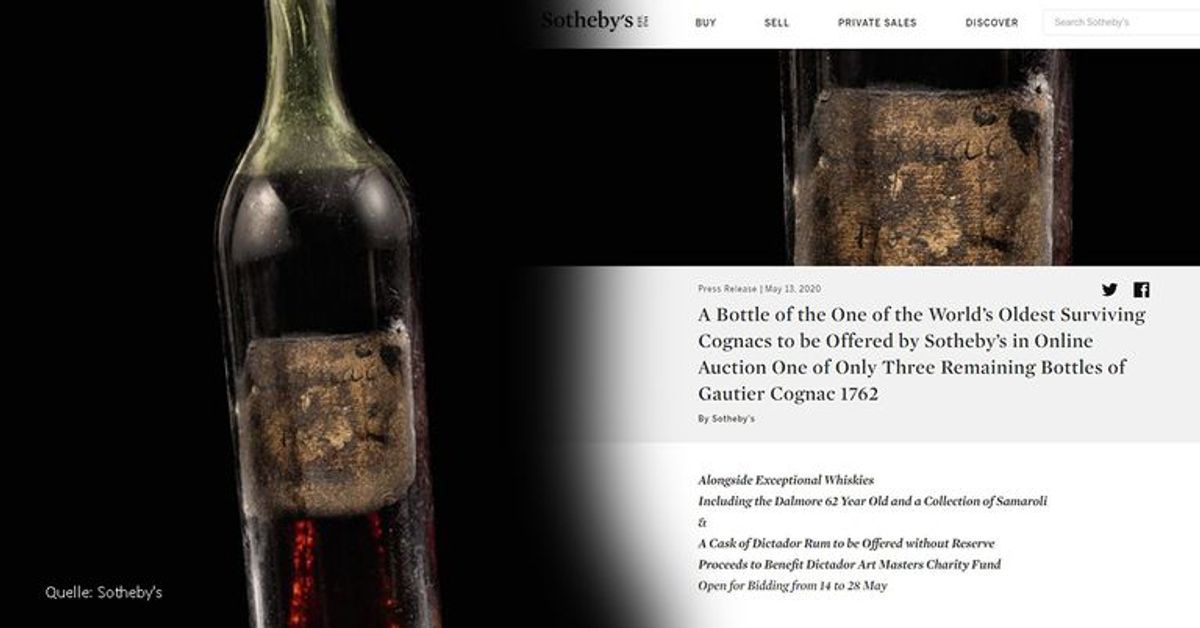 Teurer Schluck: Sammler ersteigert 258 Jahre alten Cognac für 132.000 Euro