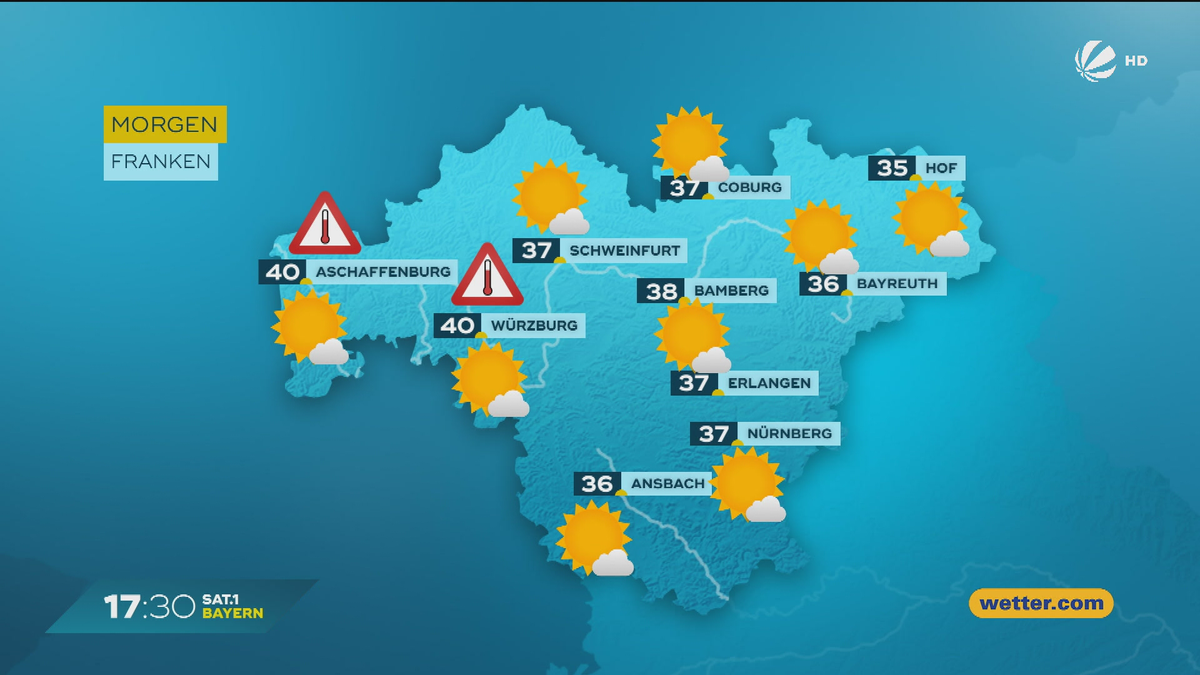 Das Bayern-Wetter vom 01.07.2025: Hitzewelle in Bayern