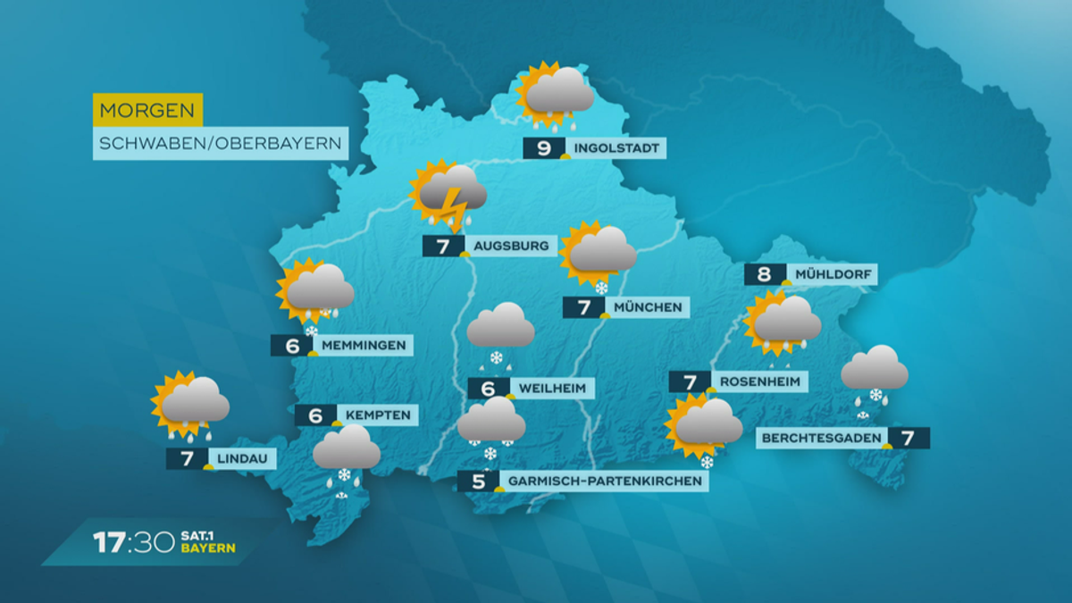 Das Bayern-Wetter vom 17.04.2024: Grauer Himmel und Regen?