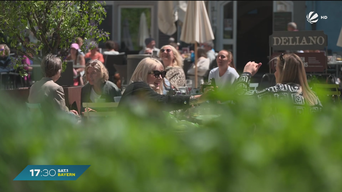 Frühlingssonne in Bayern: Eis, Sonne und volle Straßencafés