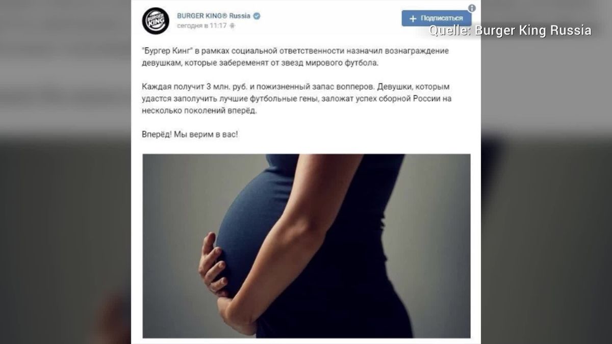 WM 2018: Burger King Russland nimmt geschmacklose Anzeige aus dem Netz