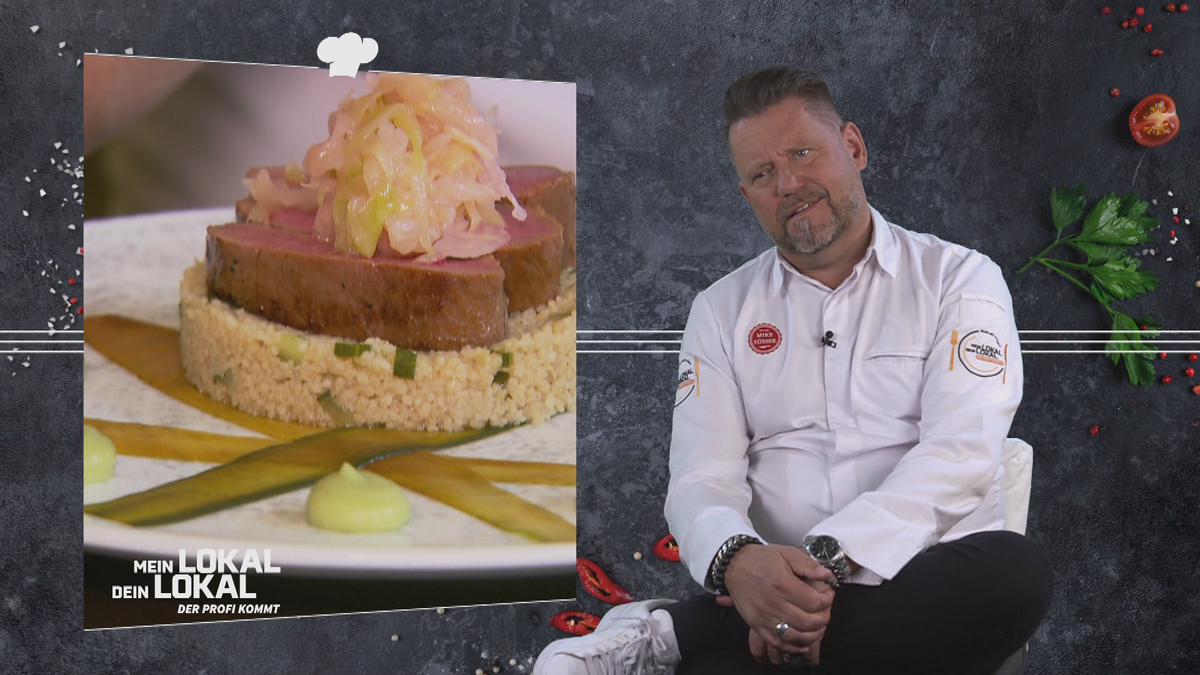 Lammrücken mit Miso, Couscous und Gurke