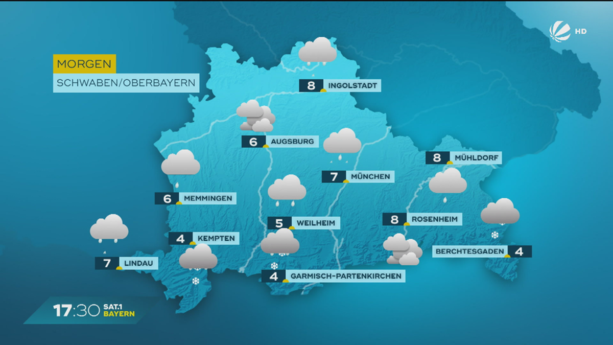 Das Bayern-Wetter vom 25.02.2025: Bewölkt mit Regen