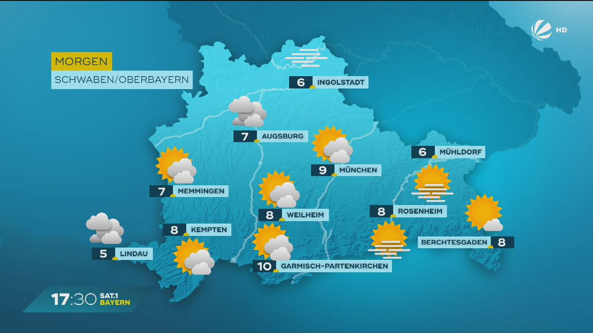 Das Bayern-Wetter vom 23.01.2025: Milde Luft und leichter Regen