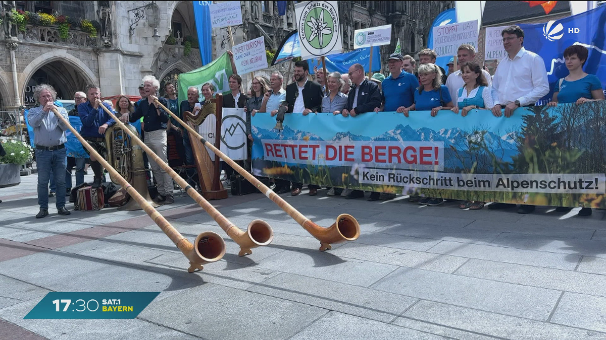 “Rettet die Berge!” in München: Protest gegen Lockerung für Bauprojekte