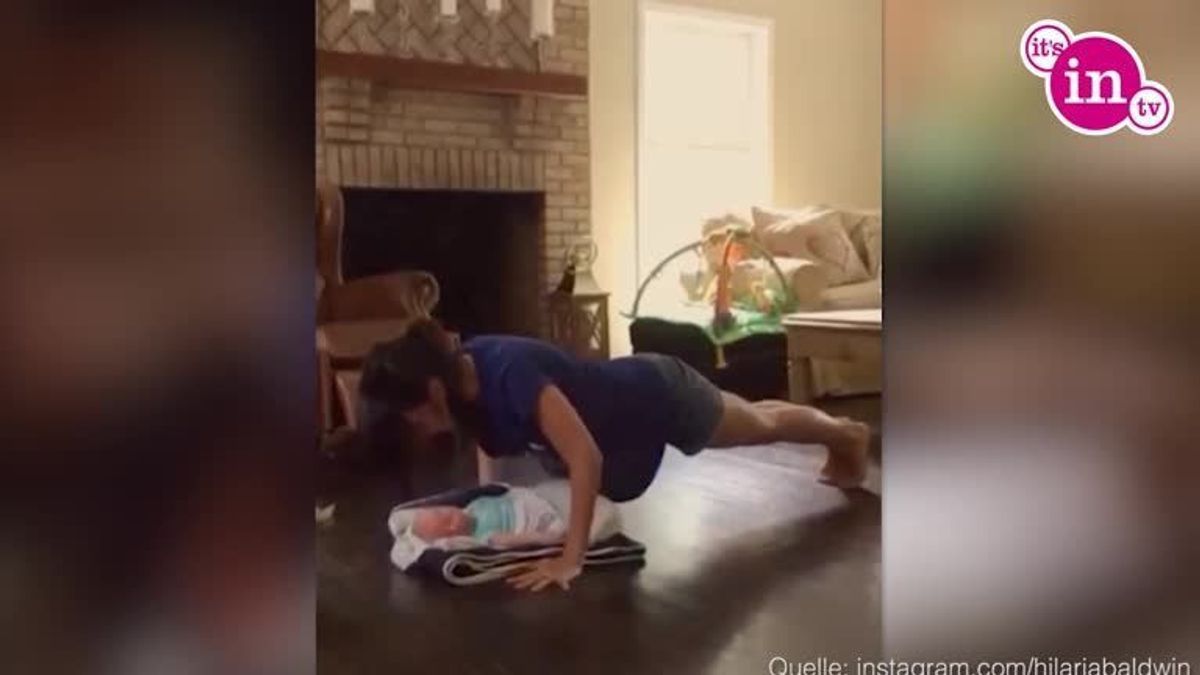 Hilaria Baldwin: Baby-Küsschen für die Fitness