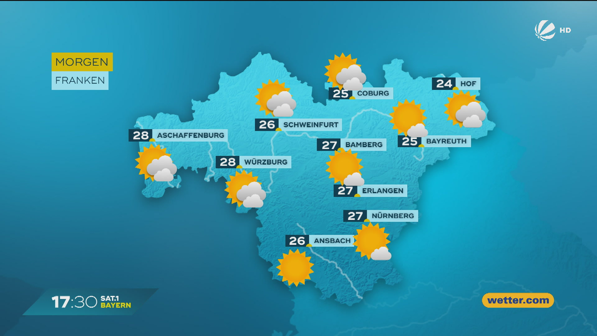 Das Bayern-Wetter vom 23.06.2025: Unwetter über Bayern?