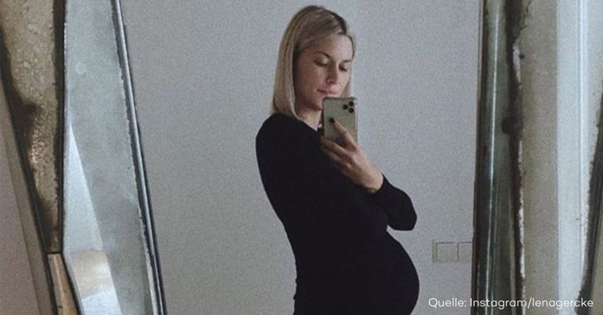 Lena Gercke präsentiert XXL-Babybauch