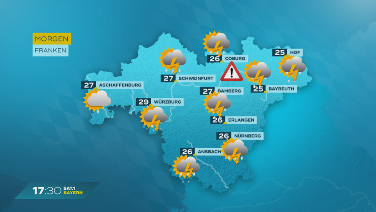 Das Bayern-Wetter vom 26.06.2024: Unwetterwarnung